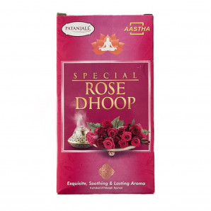 РОЗА мягкие благовония дхуп PATANJALI Aastha Special Rose Dhoop 10ps