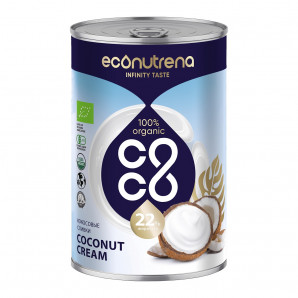 Кокосовые сливки, жирность 22%, ж/б ORGANIC | Econutrena 400ml