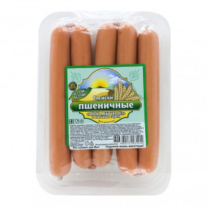 Вегетарианские сосиски Пикантные с сыром (vegetarian sausages) Высший Вкус 300г