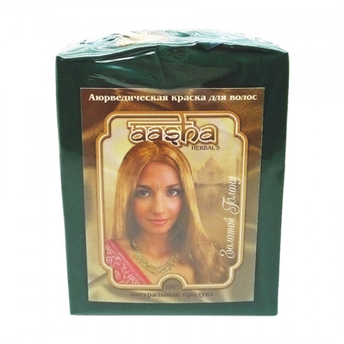 Краска для волос на основе хны золотой блонд (hair dye) Aasha Herbals | Ааша Хербалс 100г