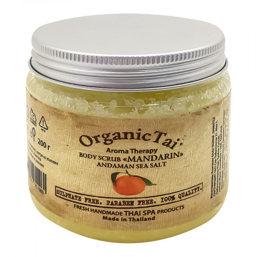 Скраб для тела с солью Андаманского моря и мандарином (body scrub) Organic Tai | Органик Тай 200г