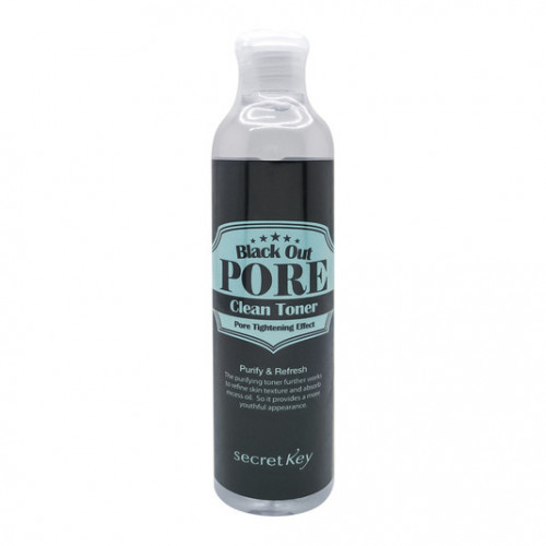 Тонер для очищения и сужения пор с древесным углем (Black out pore clean toner) Secret Key | Сикрет Кей 250мл