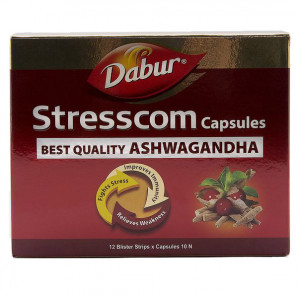 Капсулы Стреском Ашваганда (Stresscom Ashwagandha) Dabur | Дабур 120 капс