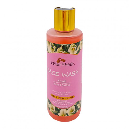 Гель для умывания с розой и шафраном (face wash gel) Indian Khadi | Индиан Кади 210мл