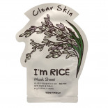 Очищающая тканевая маска для лица с экстрактом риса I'm RICE Mask Sheet Clear Skin Tony Moly 21гр