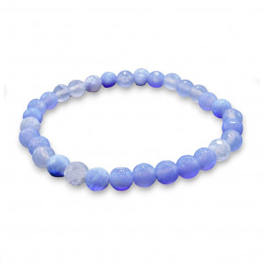 Браслет из камня Лазурный агат защита бизнеса, карьерный рост, связь с влиятельными людьми 6мм