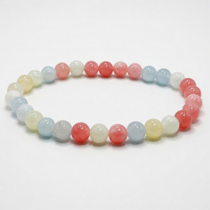 Браслет из камня Лунный камень и Берилл и Розовый кварц символ любви и верности 6мм