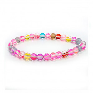 Браслет из камня Опал разноцветный способен даровать зеркальную защиту и привлечь позитив 6мм