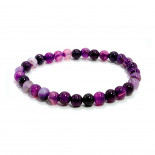 Браслет из камня Фиолетовый агат для медитации и открытия третьего глаза 6мм