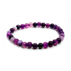 Браслет из камня Фиолетовый агат для медитации и открытия третьего глаза 6мм