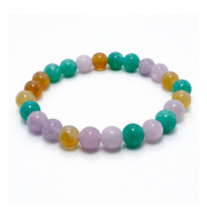 Браслет из камня Денежный магнит МИКС Хризопраз Цитрин Аквамарин 8мм