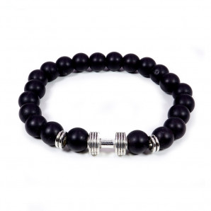 Браслет из шунгита с гирей символ защиты и достижения цели 1шт