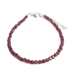 Браслет Аметистовый Шпинель c алмазной огранкой  3мм