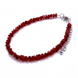 Браслет Шпинель Красный с алмазной огранкой 3мм