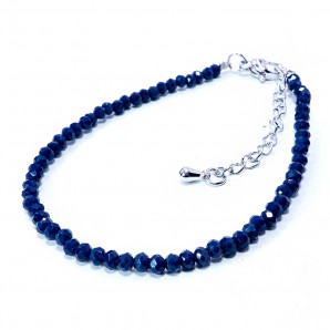 Браслет Шпинель с алмазной огранкой Ночная синева 3мм