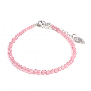 Браслет Розовый Шпинель с алмазной огранкой  3мм