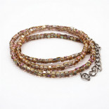 Бусы чокер Кубик хрусталь Ванильный персик алмазная огранка 3мм-38см