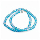 Бусы чокер Кубик Небесный голубой алмазная огранка 4мм-38см