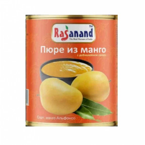 Rasanand Alphonso Mango Pulp Пюре из манrо с добавлением сахара 850г ж/б