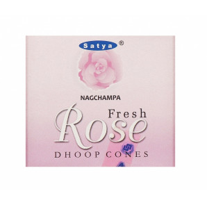 SATYA Fresh Rose Dhoop Cone Благовония конусы 12шт  