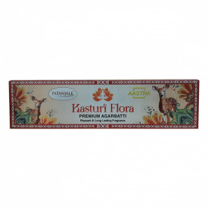 Благовоние Цветочный мускус PATANJALI Aastha Premium Agarbatti Kasturi Flora 20pcs