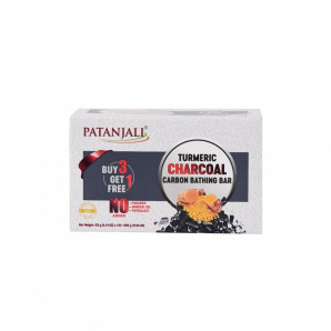 Мыло травяное натуральное Куркума и Уголь PATANJALI Turmeric Charcoal B.Bar 125g