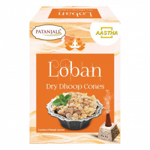 Благовоние конусы сухие Лобан  PATANJALI Aastha Loban Dry Dhoop Cones 20g