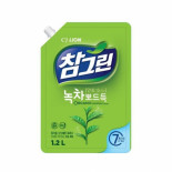 LION Chamgreen 1.2kg spout refill Жидкость для мытья посуды с ароматом зеленого чая