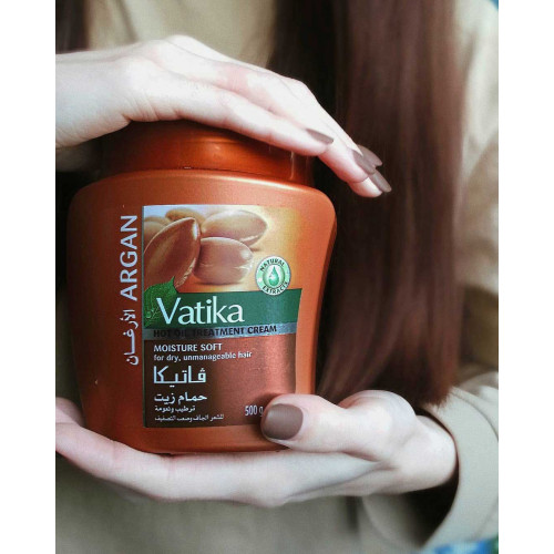 Маска для волос увлажняющая и питательная с маслом арганы (hair mask) Vatika | Ватика 500г