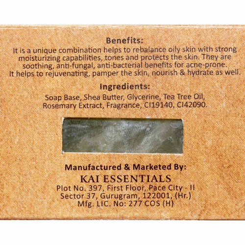Мыло Tea Tree & Rosemary Чайное дерево и розмарин Премиум с маслом ши KAI ESSENTIALS | КАЙ ЭССЕНЦИАЛС 125мл Мыло Tea Tree & Rosemary Чайное дерево и розмарин Премиум с маслом ши KAI ESSENTIALS | КАЙ ЭССЕНЦИАЛС 125мл