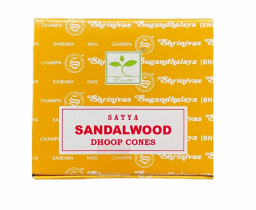 SATYA Sandalwood  Dhoop Cone Благовония конусы Сандаловое Дерево 12шт