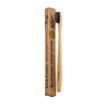 AASHA HERBALS Bamboo toothbrush Бамбуковая зубная щетка мягкая щетина с угольным напылением 1шт