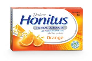 DABUR Дабур Хонитус (растительные пастилки) апельсин 24шт
