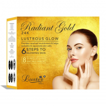 LUSTER Gold Facial Kit (New) Набор: Пенка для умывания, Скраб для лица, Массажный крем для лица, Мас