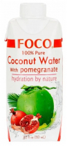 FOCO Coconut water with pomegranate Кокосовая вода с соком граната 330мл Тетра-пак